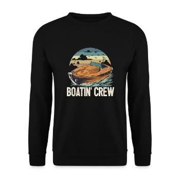 Motorboating Squad Pontoon Boatin Crew Lake Life - Unisex Pullover - Schwarz - Vorne - Alina (178cm) & Michal (187cm)