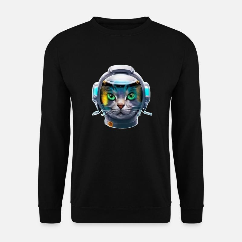 Cyborg-Katze der Zukunft - Unisex Pullover - Schwarz