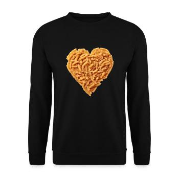 I love ... Pasta - Unisex Sweatshirt - black - Front - Alina (178cm) & Michal (187cm)