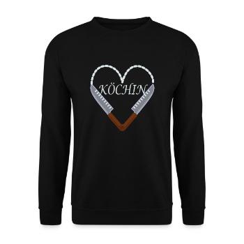 Köchin - Unisex Pullover - Schwarz - Vorne - Alina (178cm) & Michal (187cm)