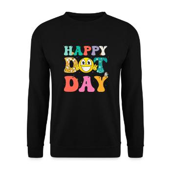 Alles Gute zum Dot Day - Unisex Pullover - Schwarz - Vorne - Alina (178cm) & Michal (187cm)