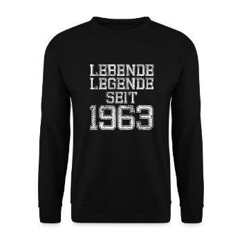 Lebende Legende seit 1963 - Unisex Pullover - Schwarz - Vorne - Alina (178cm) & Michal (187cm)