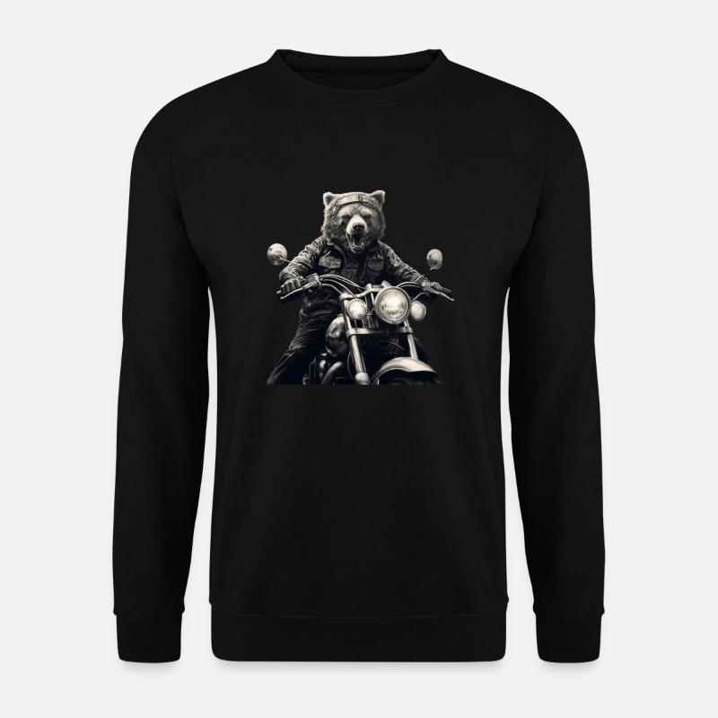 Biker Bär - Unisex Pullover - Schwarz