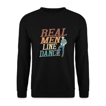 Real Men Line Dance Country Music Western - Sweat-shirt Unisexe - noir - Devant - Alina (178cm) & Michal (187cm)
