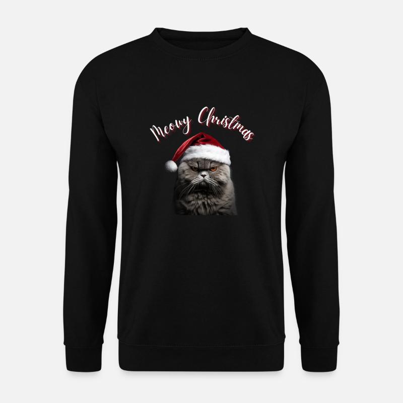 Meowy Christmas - Unisex Pullover - Schwarz