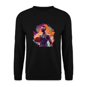 Conception de basket-ball pour les fans de sport Basketteurs - Sweat-shirt Unisexe - noir - Devant - Alina (178cm) & Michal (187cm)