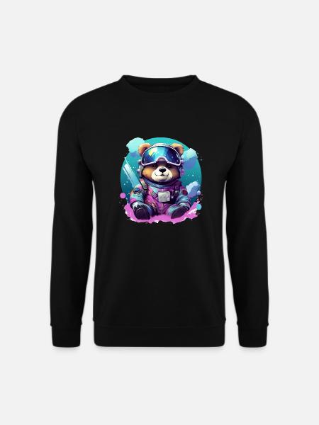 Süßer Baby Bär im Winter Look Geschenk Teddybär - Unisex Pullover - Schwarz