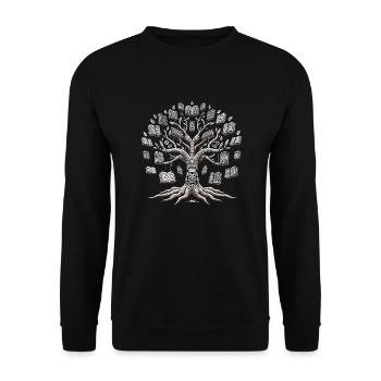 Enchanted Tree of Knowledge: book tree. - Unisex Sweatshirt - black - Front - Alina (178cm) & Michal (187cm)