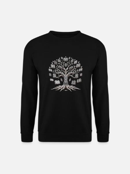 Enchanted Tree of Knowledge: book tree. - Unisex Sweatshirt - black