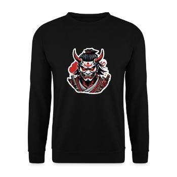 Samurai Warrior - Japan - Demon - Unisex Sweatshirt - black - Front - Alina (178cm) & Michal (187cm)