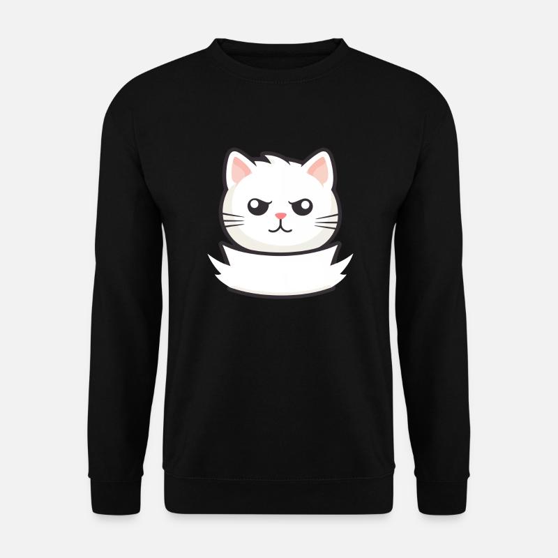 Katze mit Namensschild - Unisex Pullover - Schwarz