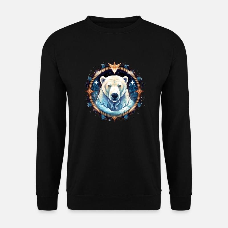 Eisbär mit verschneiten Elementen, Liebesbären - Unisex Pullover - Schwarz