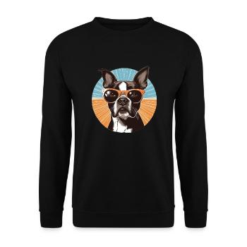 Boston Terrier - Sweat-shirt Unisexe - noir - Devant - Alina (178cm) & Michal (187cm)