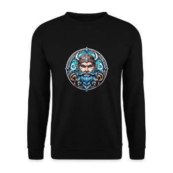 Wikinger Odin Thor Walhalla - Unisex Pullover - Schwarz - Vorne - Alina (178cm) & Michal (187cm)