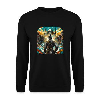 Guerrier ottoman - conquête d’Istanbul en 1453 - Sweat-shirt Unisexe - noir - Devant - Alina (178cm) & Michal (187cm)