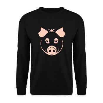 Pig in comic style - Unisex Sweatshirt - black - Front - Alina (178cm) & Michal (187cm)