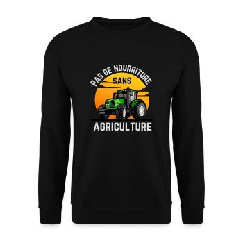 Pas de nourriture sans agriculture - Sweat-shirt Unisexe - noir - Devant - Alina (178cm) & Michal (187cm)