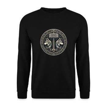 Mjölnir - Unisex Pullover - Schwarz - Vorne - Alina (178cm) & Michal (187cm)