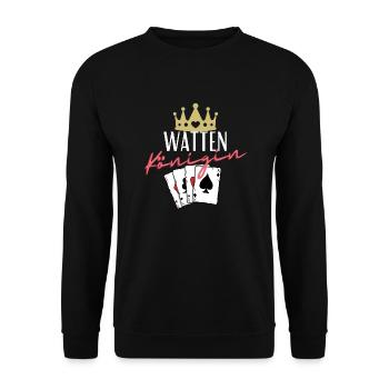 Watten Königin - Unisex Pullover - Schwarz - Vorne - Alina (178cm) & Michal (187cm)