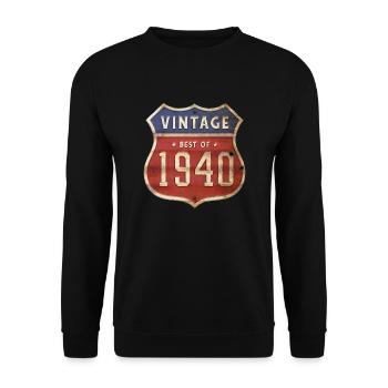 84 ans Millésime 1940 Edition limitée 84ème - Sweat-shirt Unisexe - noir - Devant - Alina (178cm) & Michal (187cm)