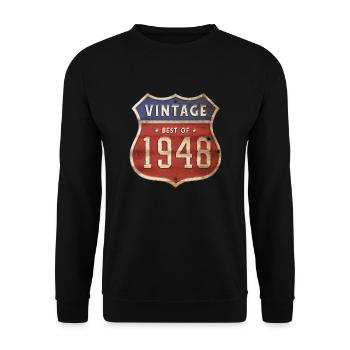 76 Jahre alter Jahrgang 1948 Limitierte Auflage 76. - Unisex Pullover - Schwarz - Vorne - Alina (178cm) & Michal (187cm)