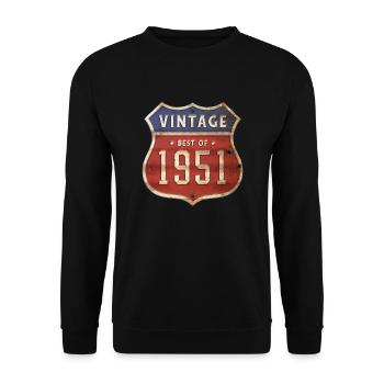 73 Jahre alter Jahrgang 1951 Limitierte Auflage 73. - Unisex Pullover - Schwarz - Vorne - Alina (178cm) & Michal (187cm)