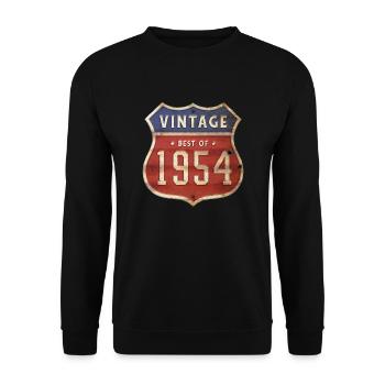 70 Years Old Vintage 1954 Limited Edition 70th - Unisex Sweatshirt - black - Front - Alina (178cm) & Michal (187cm)