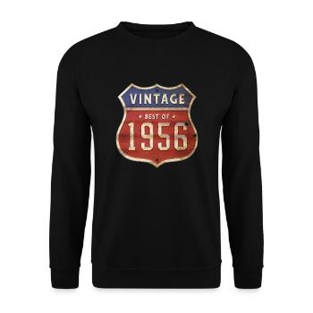 68 Years Old Vintage 1956 Limited Edition 68th - Unisex Sweatshirt - black - Front - Alina (178cm) & Michal (187cm)