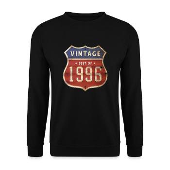 28 Years Old Vintage 1996 Limited Edition 28th - Unisex Sweatshirt - black - Front - Alina (178cm) & Michal (187cm)
