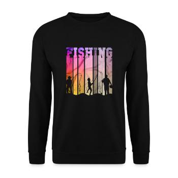 fisch, fisch, angeln, see, meer, angeln, fauna, exotisch - Unisex Pullover - Schwarz - Vorne - Alina (178cm) & Michal (187cm)