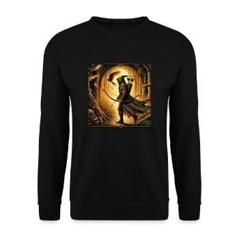 Perfekt für Liebhaber mystischer Fantasy Jäger - Unisex Pullover - Schwarz - Vorne - Alina (178cm) & Michal (187cm)