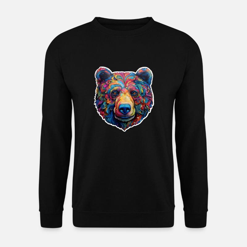 Bear psychedelic - Unisex Sweatshirt - black