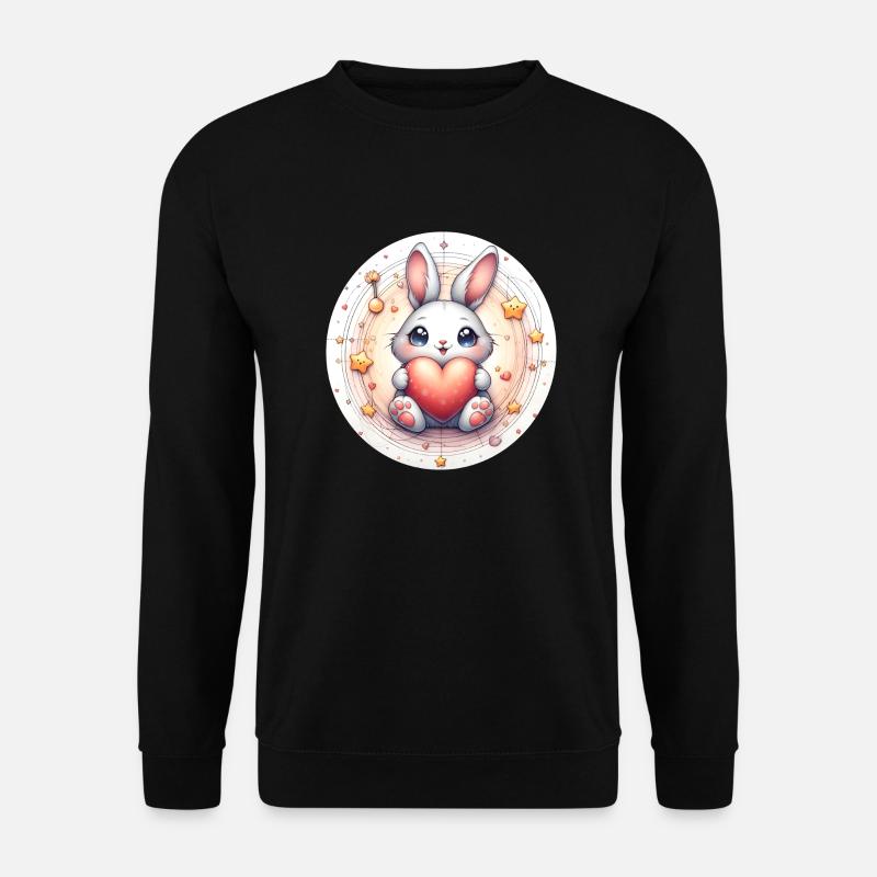 Rabbit with heart - Unisex Sweatshirt - black