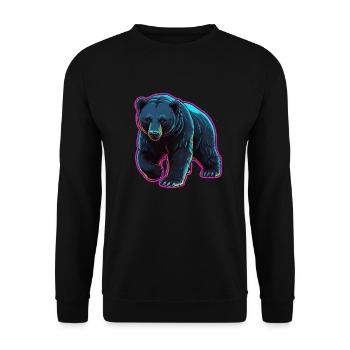 Cooler Eisbär - Unisex Pullover - Schwarz - Vorne - Alina (178cm) & Michal (187cm)