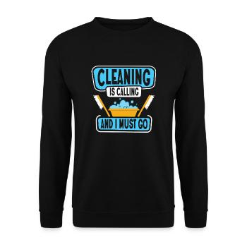 Le nettoyage m’appelle et je dois aller plus propre Housekee - Sweat-shirt Unisexe - noir - Devant - Alina (178cm) & Michal (187cm)