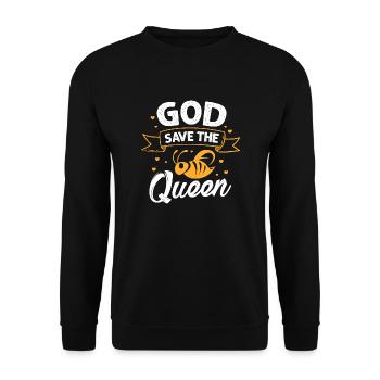 God save the queen Queen Bee - Unisex Sweatshirt - black - Front - Alina (178cm) & Michal (187cm)