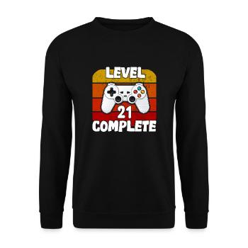 anniversaire 21 ans - gamer jeux video - Sweat-shirt Unisexe - noir - Devant - Alina (178cm) & Michal (187cm)