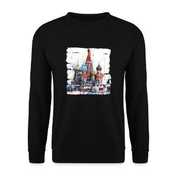 La Place Rouge, cœur de Moscou et symbole - Sweat-shirt Unisexe - noir - Devant - Alina (178cm) & Michal (187cm)