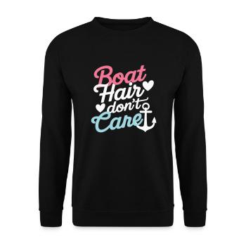 Boat Hair Don't Care - Unisex Pullover - Schwarz - Vorne - Alina (178cm) & Michal (187cm)