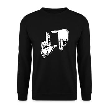 Photo Seeking Hands - Unisex Sweatshirt - black - Front - Alina (178cm) & Michal (187cm)