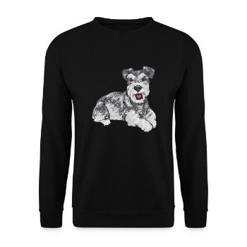 Schnauzer nain Chien Schnauzer - Sweat-shirt Unisexe - noir - Devant - Alina (178cm) & Michal (187cm)
