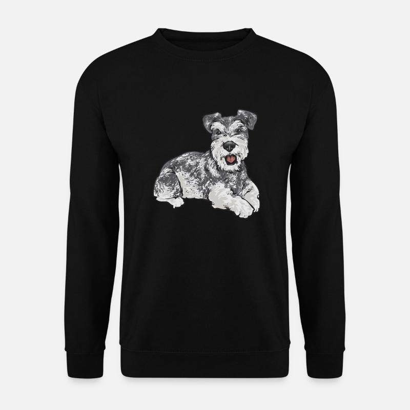 Zwergschnauzer Hund Schnauzer - Unisex Pullover - Schwarz