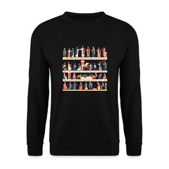 biblique 6 - Sweat-shirt Unisexe - noir - Devant - Alina (178cm) & Michal (187cm)