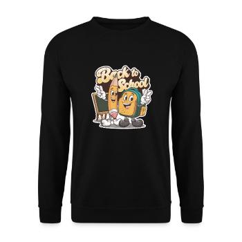 Back to School - Unisex Sweatshirt - black - Front - Alina (178cm) & Michal (187cm)