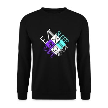 Manger dormir rave répéter nourriture sommeil corbeau disant - Sweat-shirt Unisexe - noir - Devant - Alina (178cm) & Michal (187cm)