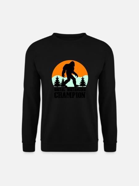 big foot social distancing - Unisex Sweatshirt - black