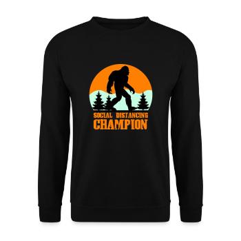 big foot social distancing - Unisex Sweatshirt - black - Front - Alina (178cm) & Michal (187cm)