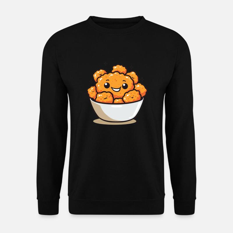 Süße Hähnchenstücke Comic - Unisex Pullover - Schwarz