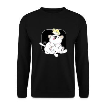 Dog Korean - Japanese Style 12 - Unisex Sweatshirt - black - Front - Alina (178cm) & Michal (187cm)
