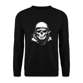 Biker Skull Motorcycle Gift - Unisex Sweatshirt - black - Front - Alina (178cm) & Michal (187cm)